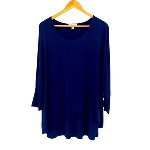 Cb established 1962 navy slouchy layered knit tunic top size large